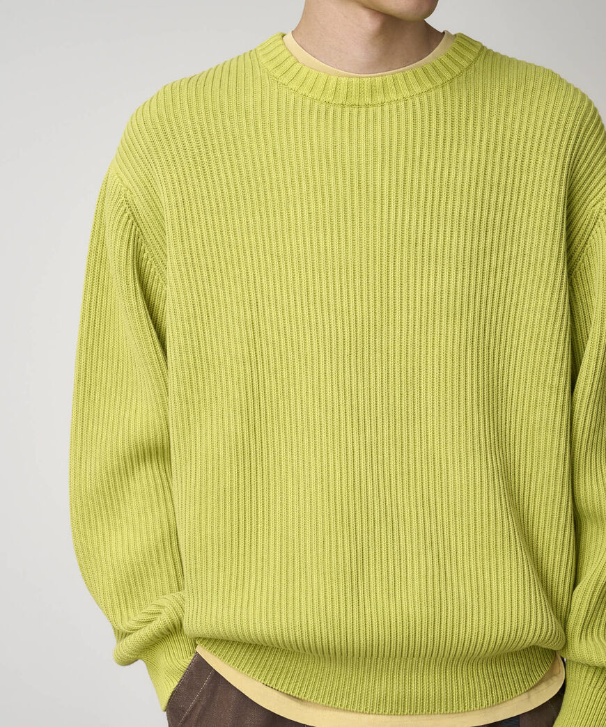 COTTON KNIT SWEATER,MIST GREEN, large image number 5