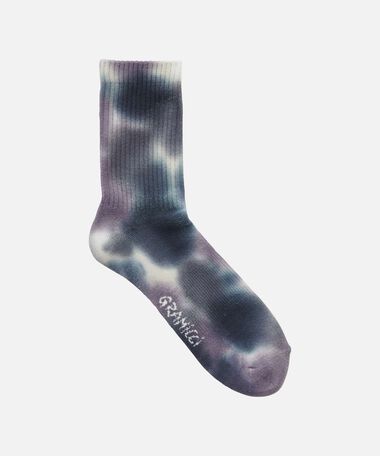 TIE DYE CREW SOCKS,PURPLE, medium
