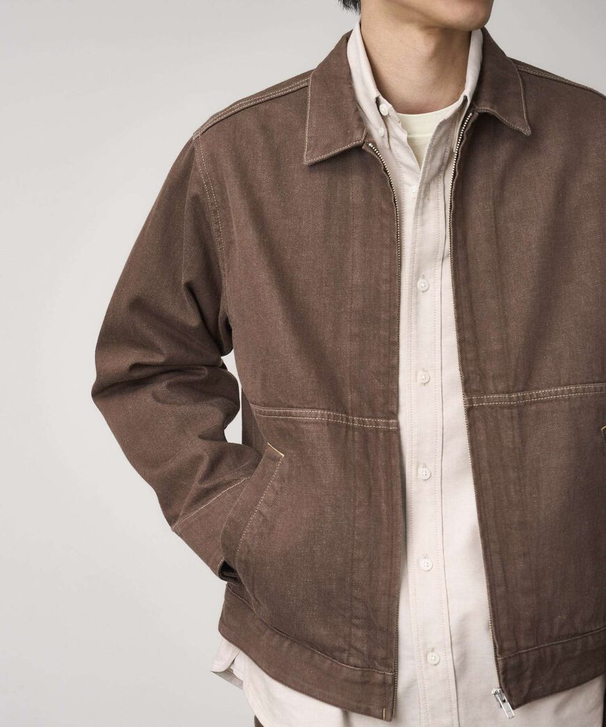 JAPANESE SLUB DENIM JACKET,AMBER, large image number 2