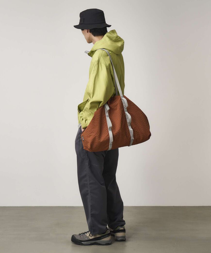 PLAID CLIMBING TOTE,BRICK, large image number 2