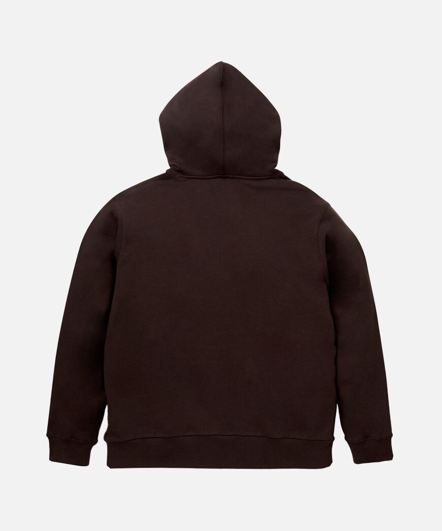 ONE POINT HOODED SWEATSHIRT,DARK BROWN, large image number 1
