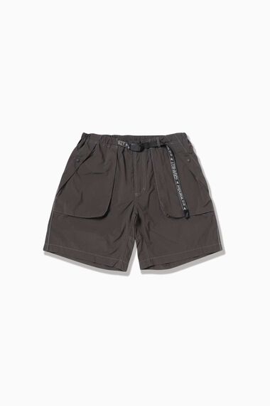 BRUSHED NYLON SHORT,CHARCOAL, medium