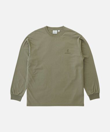 ONE POINT LOGO L/S TEE,KHAKI, medium