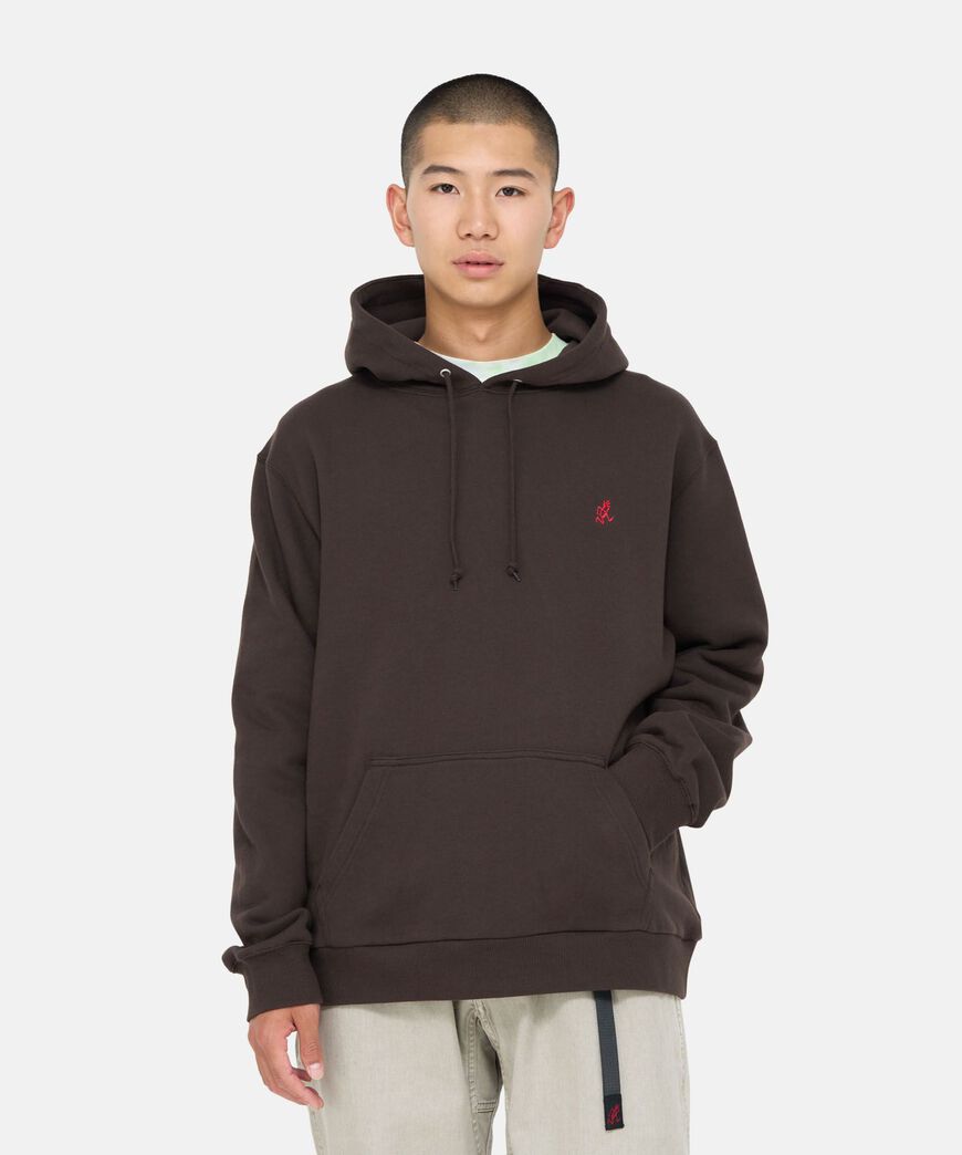 ONE POINT HOODED SWEATSHIRT,DARK BROWN, large image number 5