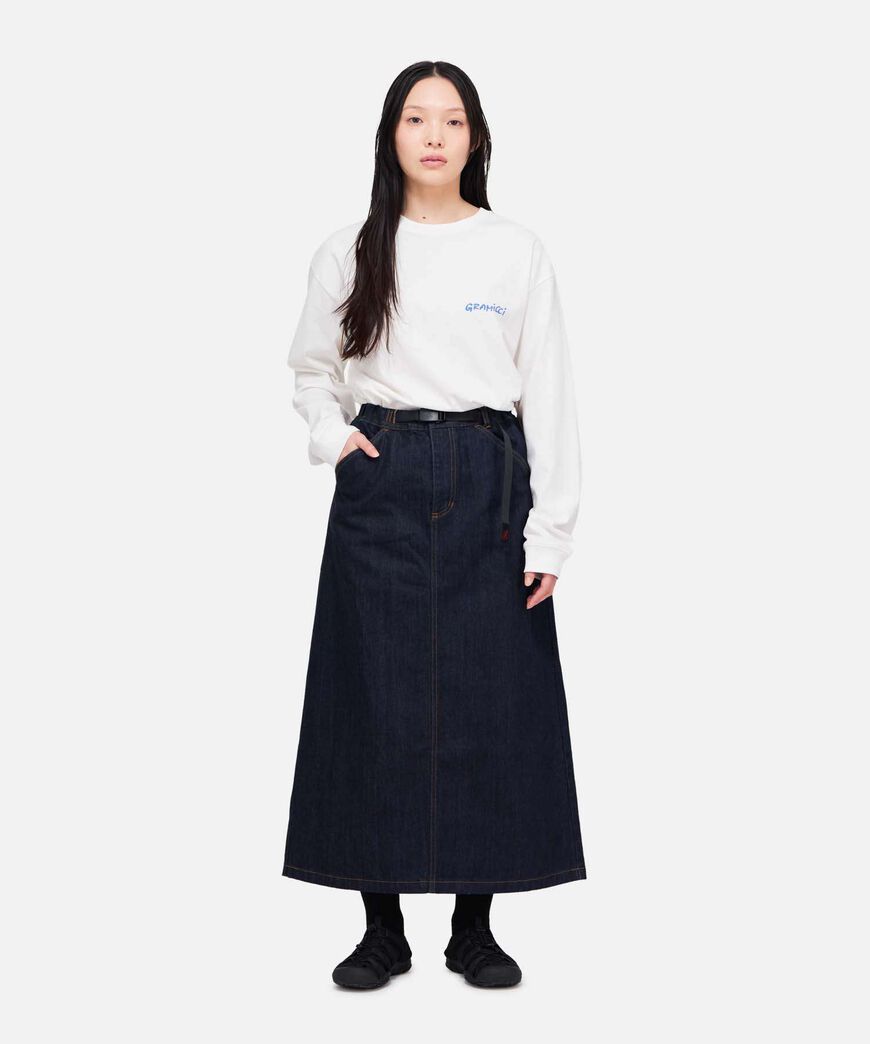 JAPANESE DENIM SKIRT,INDIGO, large image number 2