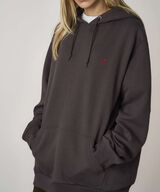 ONE POINT HOODED SWEATSHIRT,DEEP BROWN, small image number 2