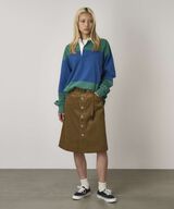 BUTTONED DOWN MIDI SKIRT,CAMEL, small image number 1