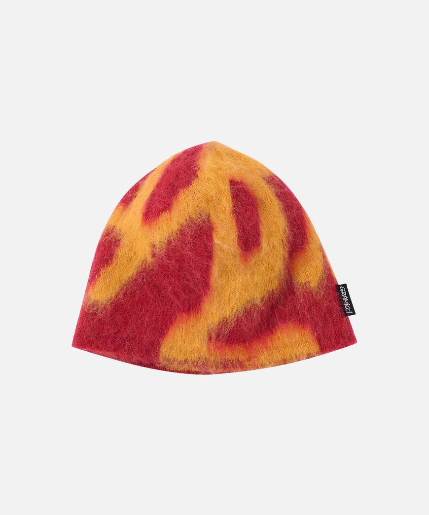 MOHAIR BURLY RUNNINGMAN BEANIE,BURNT ORANGE, large image number 0