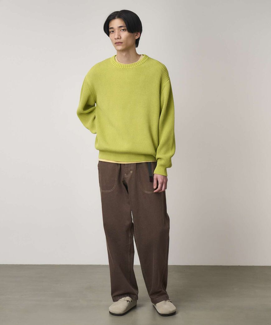 COTTON KNIT SWEATER,MIST GREEN, large image number 3