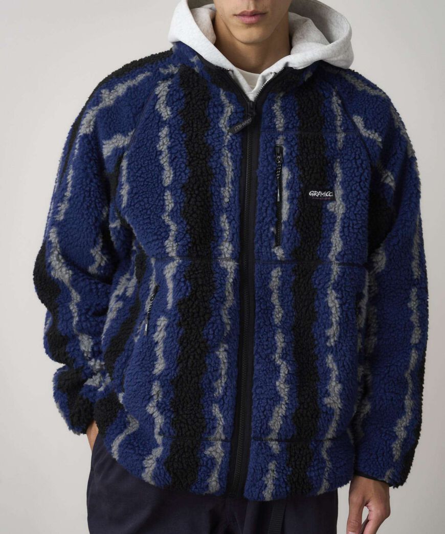 RIPPLE SHERPA JACKET,NAVY RIPPLE, large image number 6