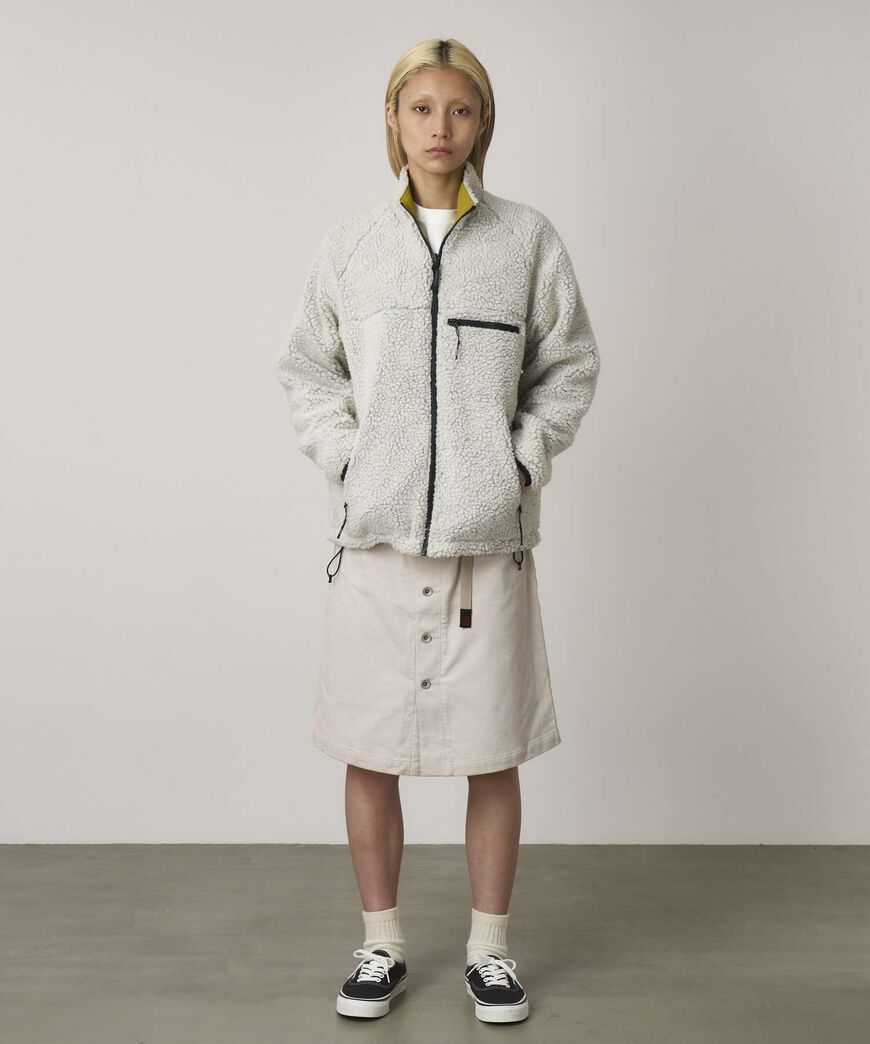 REVERSIBLE SHERPA JACKET,NATURAL / CHARTREUSE, large image number 2