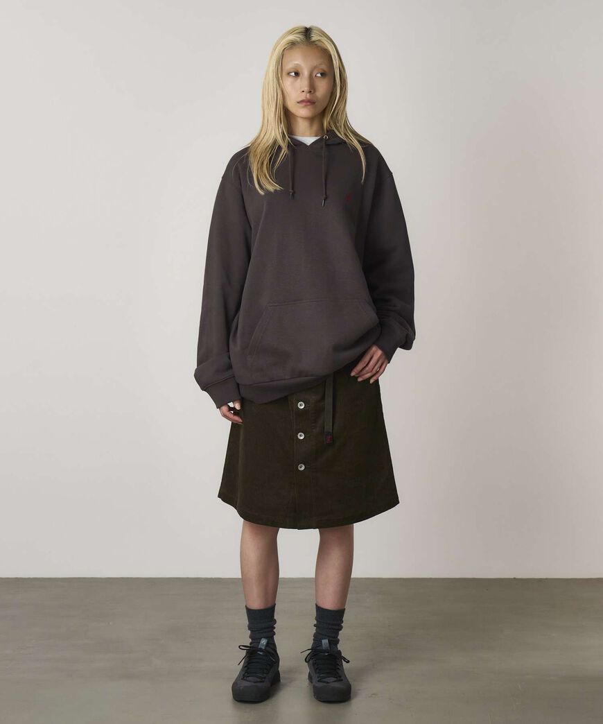 ONE POINT HOODED SWEATSHIRT,DEEP BROWN, large image number 1