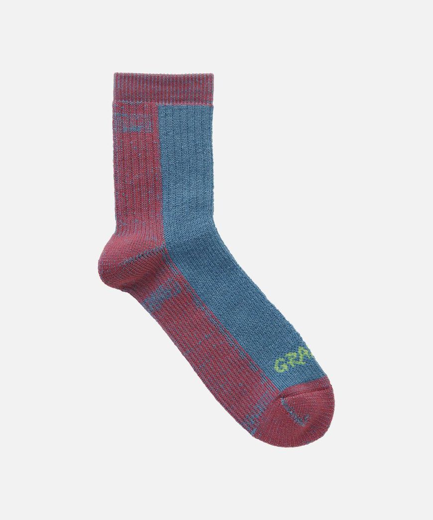 2-TONE MERINO WOOL SOCKS,BERRY, large image number 0