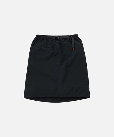 NYLON PACKABLE MIDI SKIRT,BLACK, medium