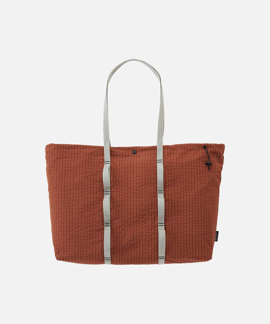 PLAID CLIMBING TOTE,BRICK, large image number 1