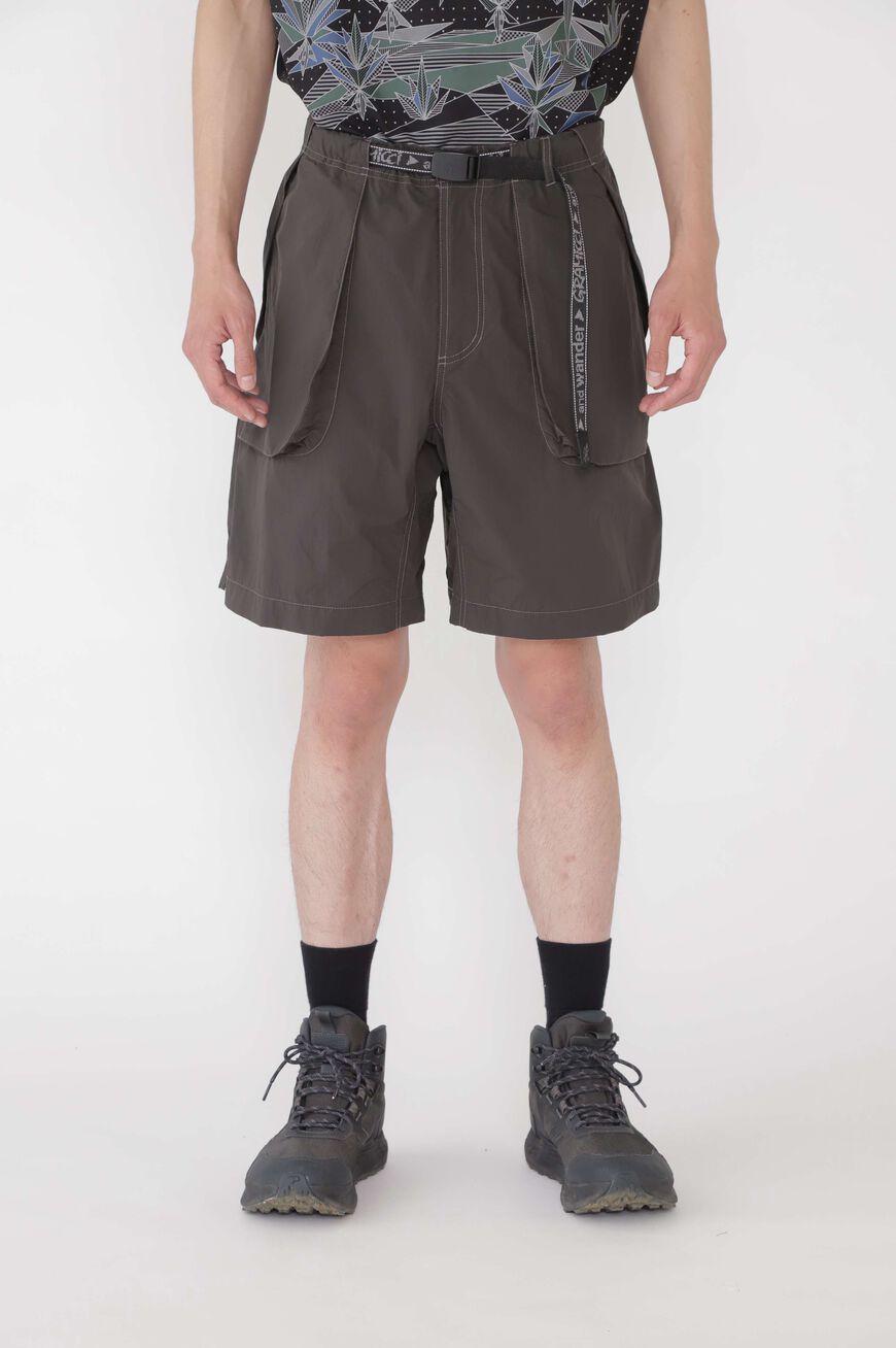 BRUSHED NYLON SHORT,CHARCOAL, large image number 5