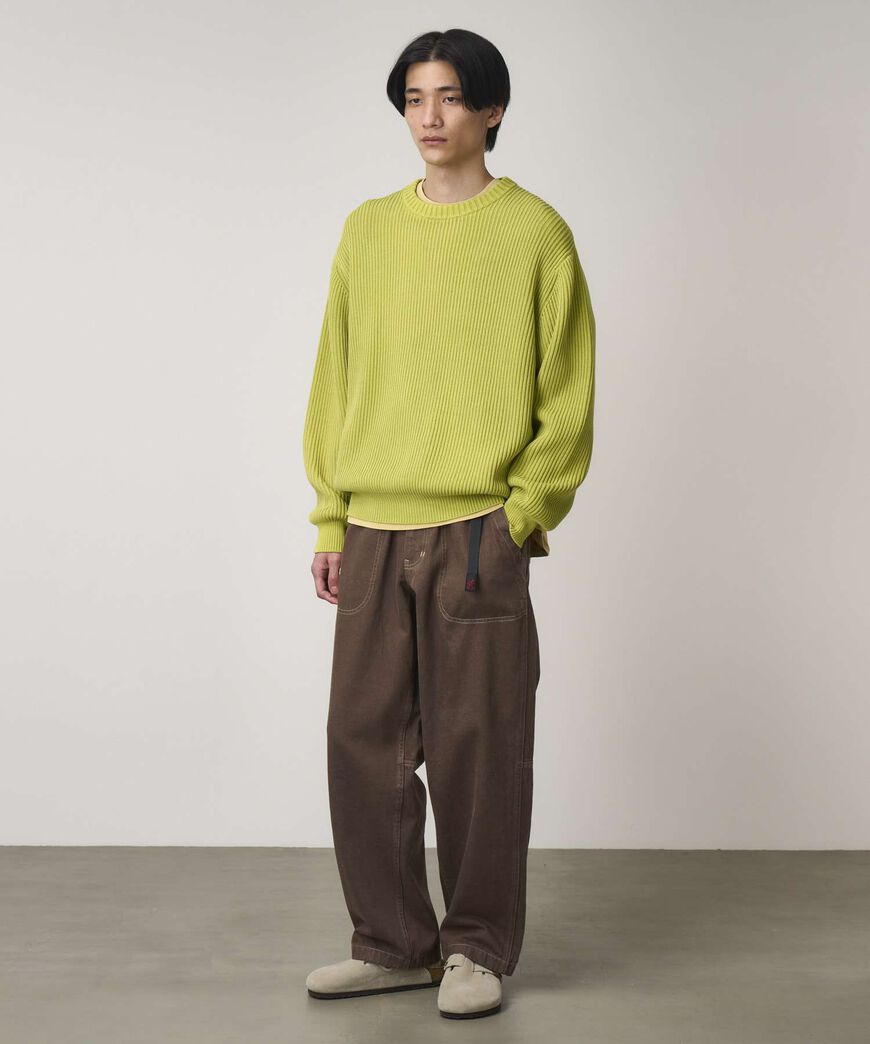 COTTON KNIT SWEATER,MIST GREEN, large image number 2
